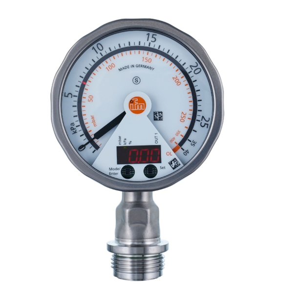 德國IFM易福門帶模擬顯示屏的齊平式壓力傳感器PG2439 PG-1-1-REB12-MFRKG/US/ /P