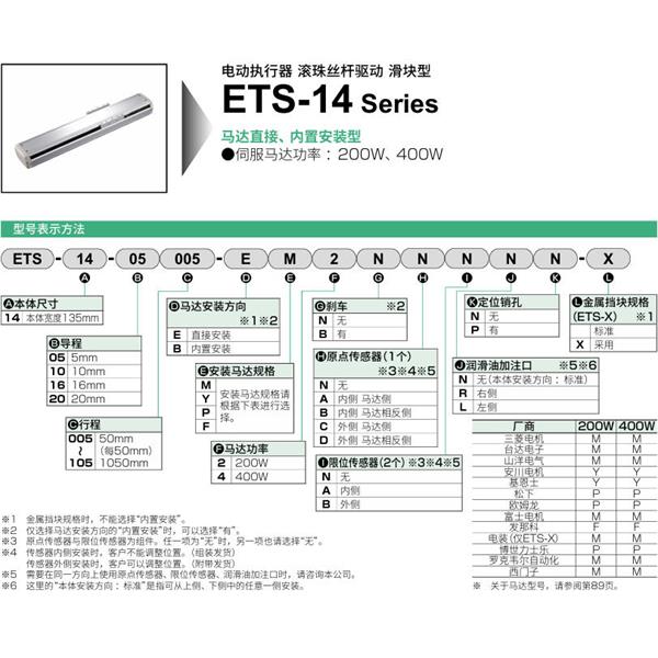 CKD喜開理電動(dòng)執(zhí)行器（無馬達(dá)型）滑塊型ETS-14-20010-EM2NNNNN