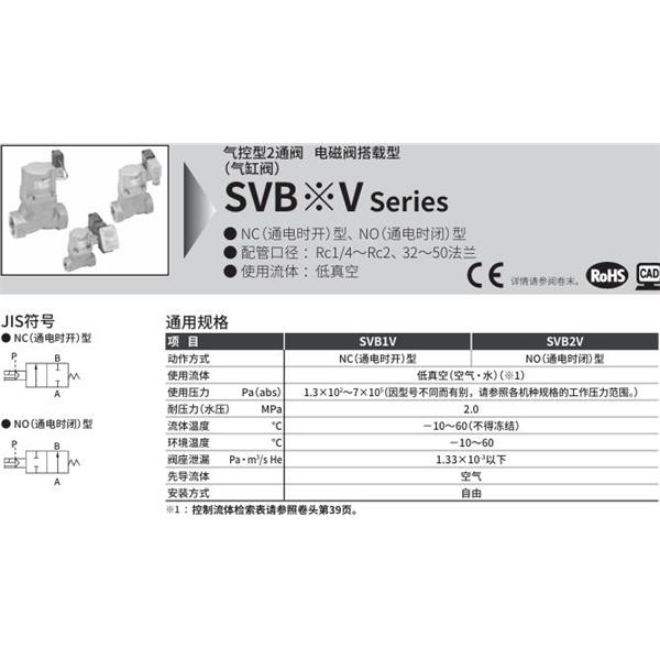 CKD喜開理氣控型2通閥（氣缸閥）SVB2V-25A-02CS-AC100V