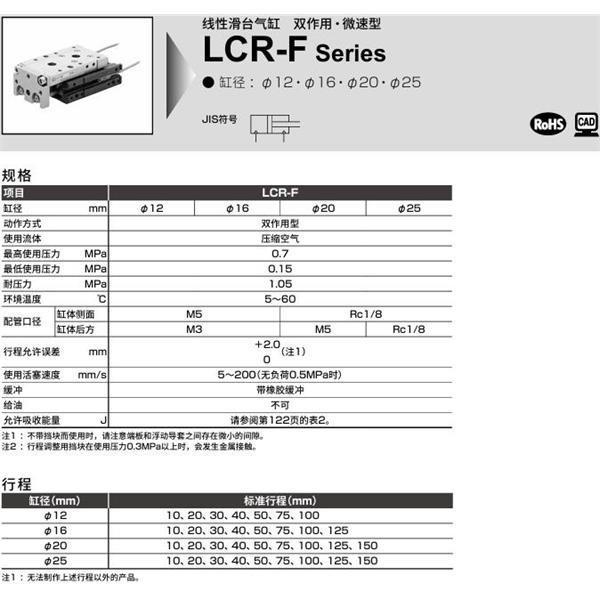 CKD喜開理線性滑臺氣缸LCR-F-16-40-S506DTN
